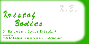 kristof bodics business card